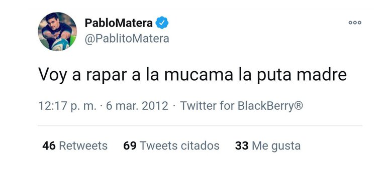 Pablo Matera, los escandalosos trinos por los que cerró su cuenta de Twitter