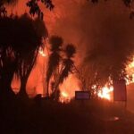 Impresionante incendio causó la caída de un rayo en el Parque Panaca