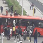 Queman y vandalizan buses en jornada 28J en Pasto