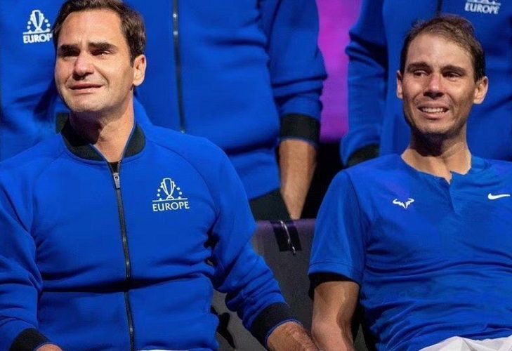 Nadal y Federer lloran en el último partido del 'maestro' suizo