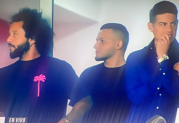 James Rodríguez aparece junto a Marcelo viendo jugar al Olympiacos