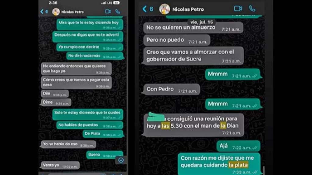 Nicolás Petro - chats con day vasquez- su ex esposa