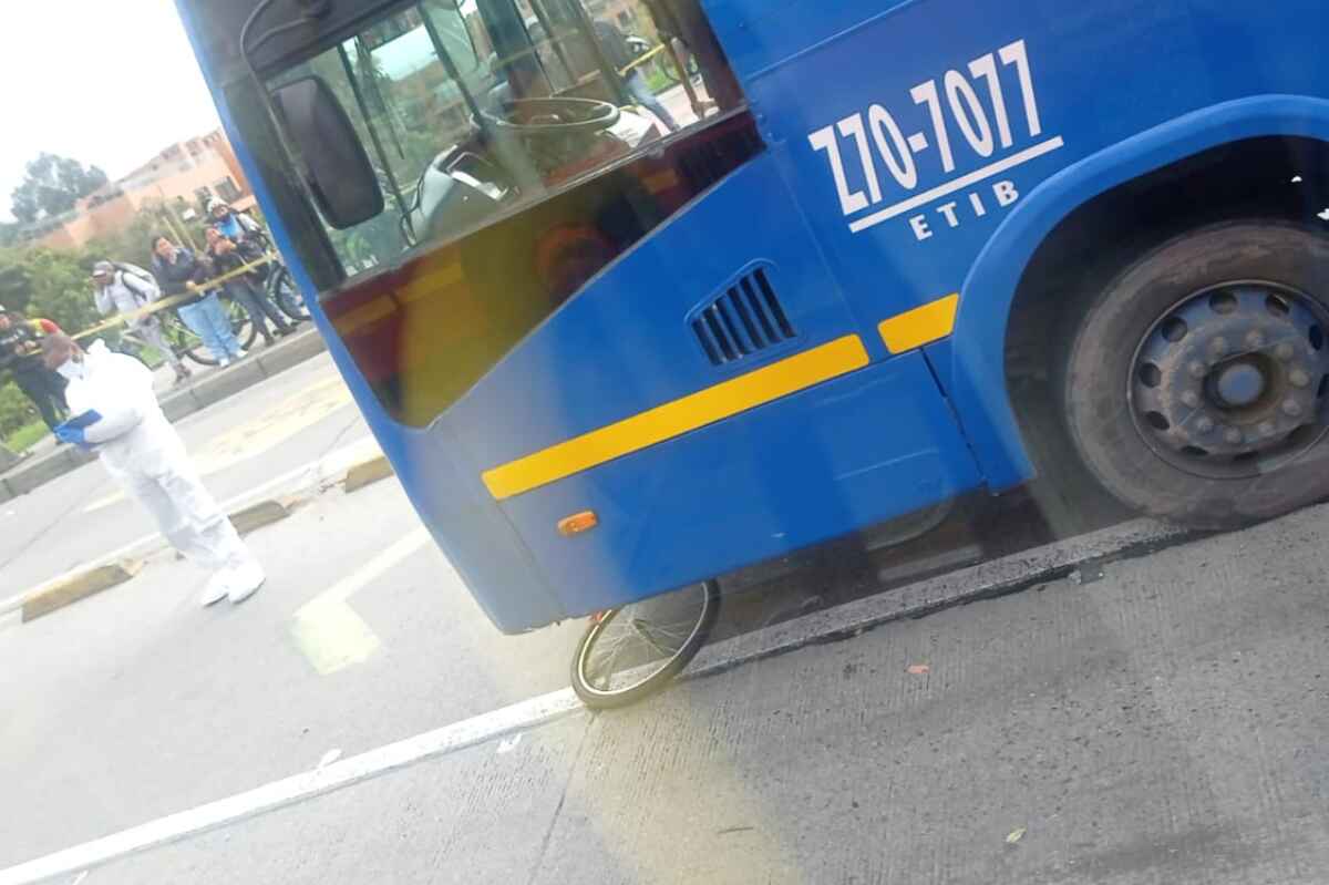 Ciclista muere atropellado por bus del SITP en la avenida Suba de Bogotá