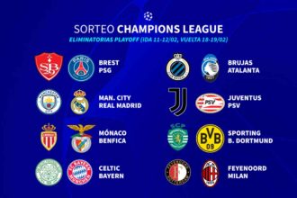 sorteo playoffs champions league 2024-25